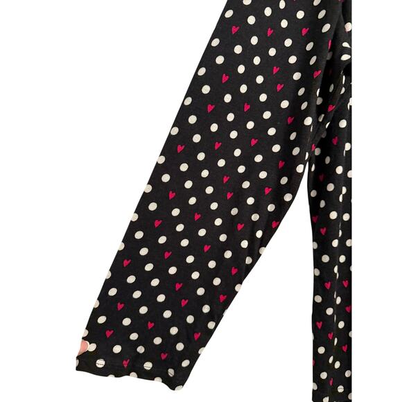 Chico's Women's XL Whimsigoth Heart Polka Dot Long Sleeve Cotton Modal Shirt - Picture 4 of 12